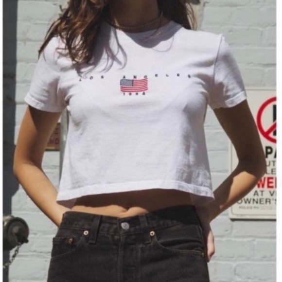 Brandy Melville Tops - Brandy Melville Los Angeles 1984 cropped t shirt